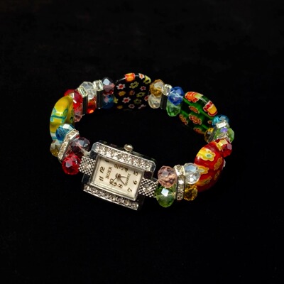 Vintage古着 Glazed flower watch手表