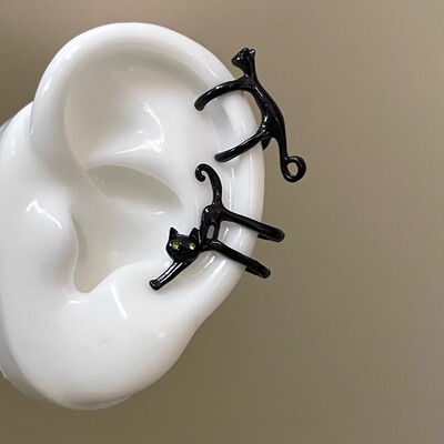 Vintage古着 Whispers of the Feline耳骨夹