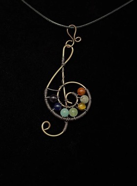 Vintage古着 Music symbol life tree项链