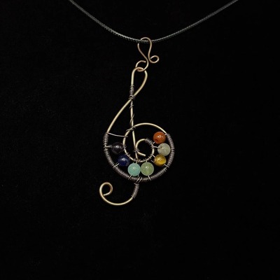 Vintage古着 Music symbol life tree项链