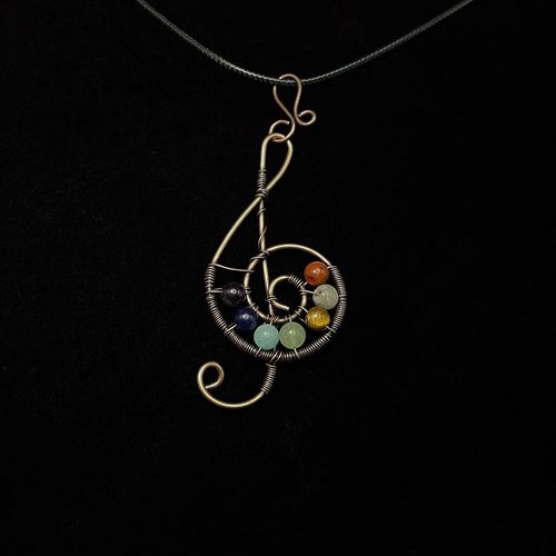 Vintage古着 Music symbol life tree项链