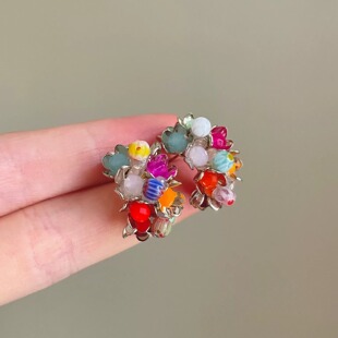 Vintage古着 Dopamine forest flowers耳饰