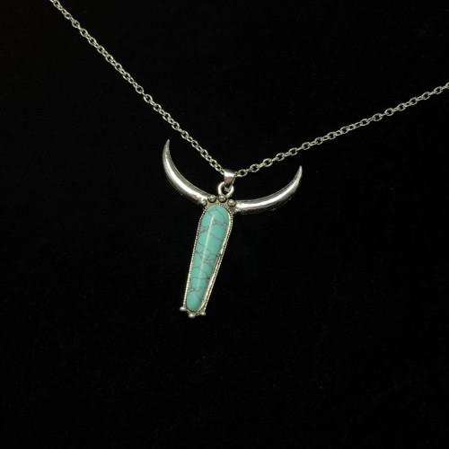 Vintage古着 Turquoise bull's head项链