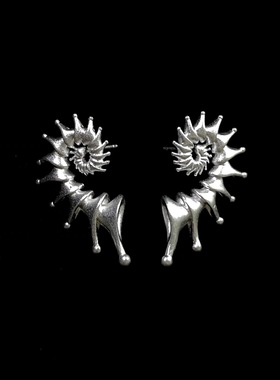 Vintage古着 Pure white conch耳饰