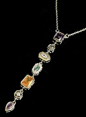 Vintage古着 Zircon Waterfall项链