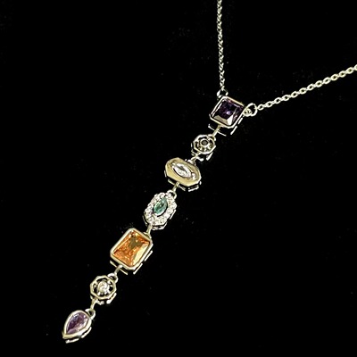 Vintage古着 Zircon Waterfall项链