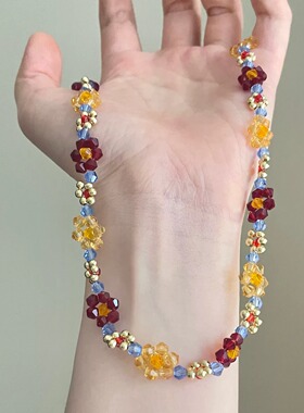 Vintage古着 Dopamine braided flowers项链