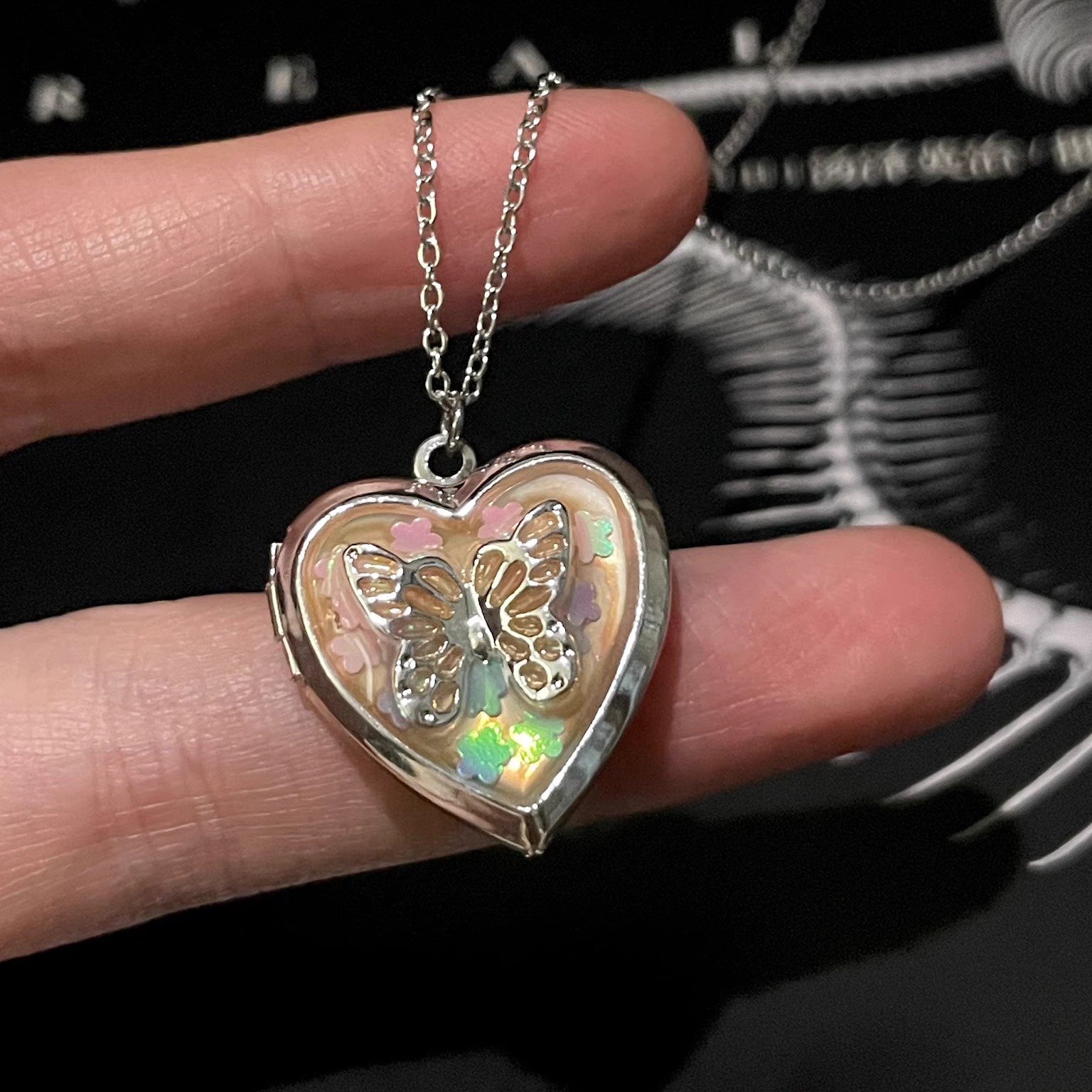 Vintage古着 Butterfly box项链