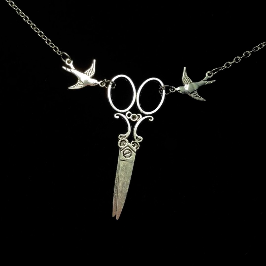 Vintage古着 Flying bird scissors项链