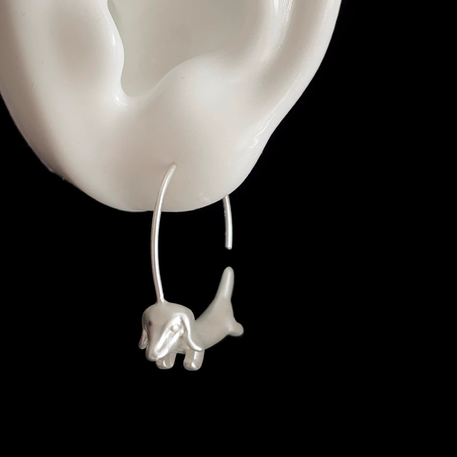 Vintage古着 Matte Dachshund耳饰