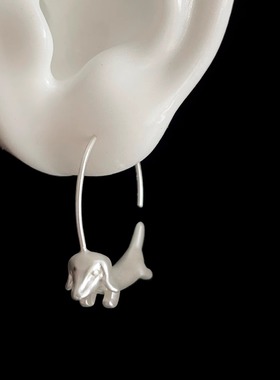 Vintage古着 Matte Dachshund耳饰