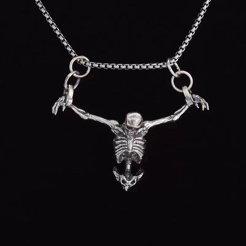 Vintage古着 Skull skeleton项链