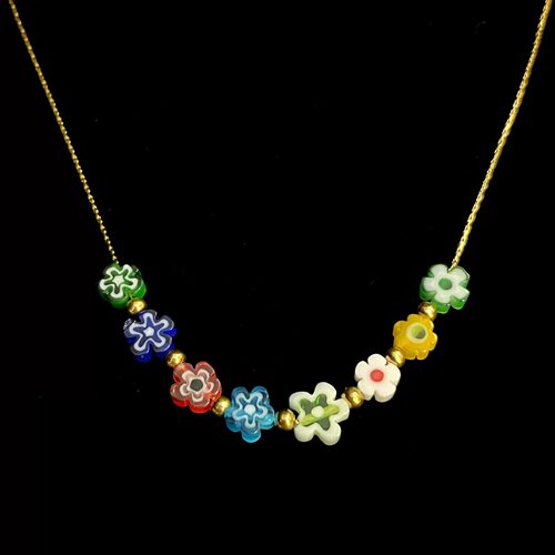 Vintage古着 Colorful daisies beads项链