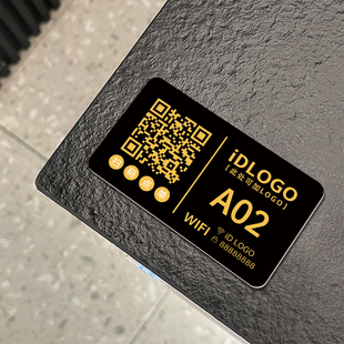 扫码点餐二维码桌贴定制展示牌桌牌桌面点餐码亚克力黑金色桌牌饭店餐厅下单扫一扫点菜牌创意免费无线网标牌