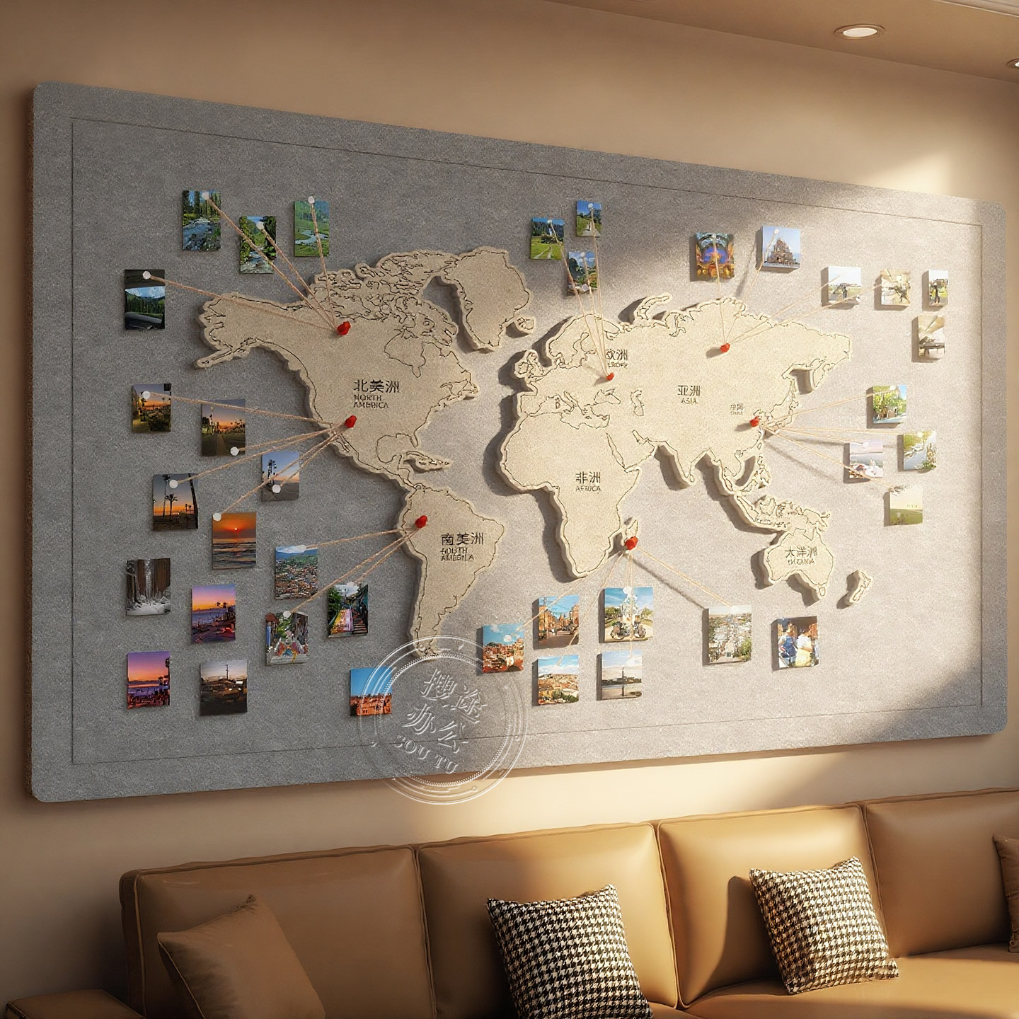 毛毡板墙贴照片墙展示墙背景板