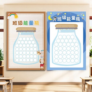 班级文化管理能量瓶教室中小学奖励表扬海报神器心愿墙氛围布置QT