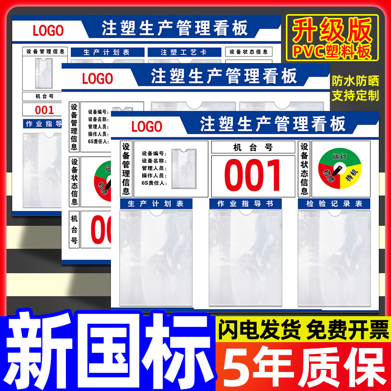 注塑机车间标识牌生产看板注塑机标识牌tpm管理看板壁挂式宣传栏点检设备状态警示牌公司牌子亚克力数字贴纸 文具电教/文化用品/商务用品 标志牌/提示牌/付款码 原图主图