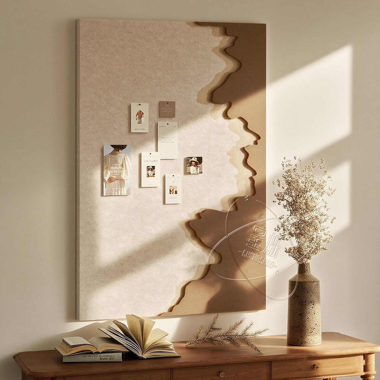 毛毡板免打孔照片墙背景板挂墙相片框展示板羊毛毡版墙贴软木板客厅玄