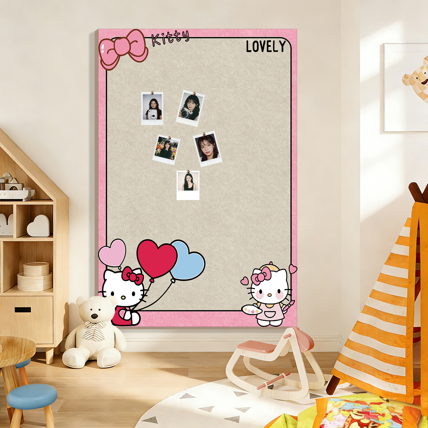 HelloKitty毛毡板软木板照片墙创意卧室幼儿园装饰背景板免打孔墙贴拍立得展示宿舍DIY作品墙氛围布置挂墙板,文具电教/文化用品/商务用品,软木板/照片板/毛毡板,淘宝优惠券,粉丝福利购,淘宝优惠卷