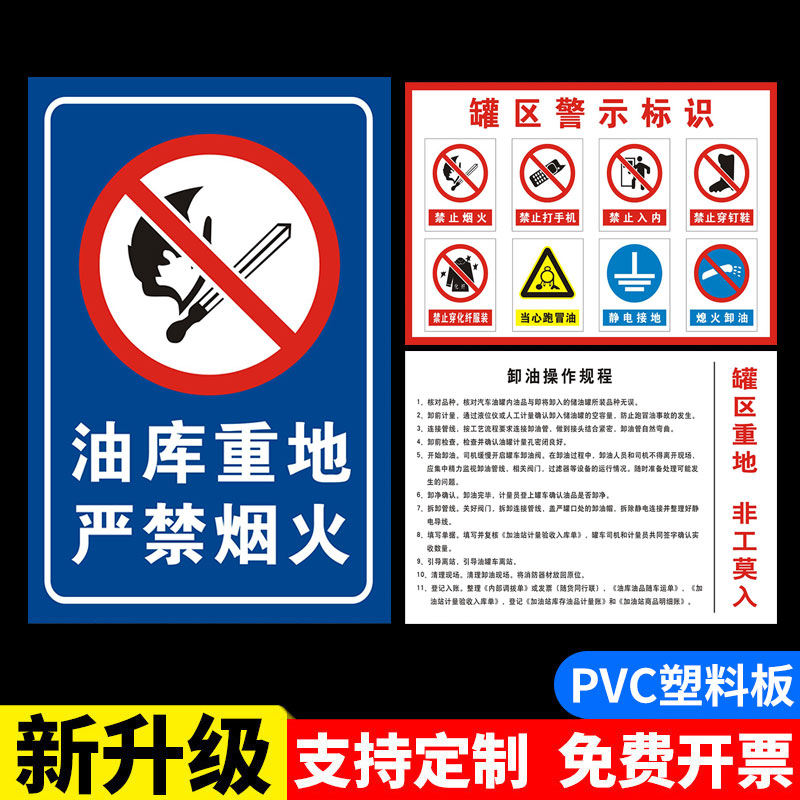加油站标识牌油库重地严禁烟火