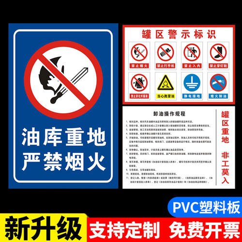 加油站标识牌油库重地严禁烟火