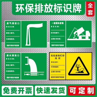 危险废物标识牌标签废水排放口废气排放口标识牌危废贮存分区标志雨水污水排放口一般固体废物标识卡标示牌