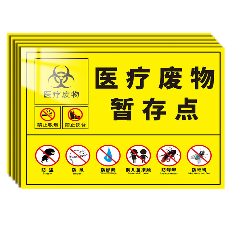 医疗废物处置步骤警示牌新版医疗废物处置流程图医疗废物标识暂存间标识鹅颈式扎法流程图垃圾分类收集示意图