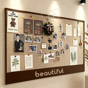 毛毡板免打孔照片墙背景板挂墙相片框展示板羊毛毡版墙贴软木板墙面diy装饰不伤墙创意留言板氛围相框愿景板