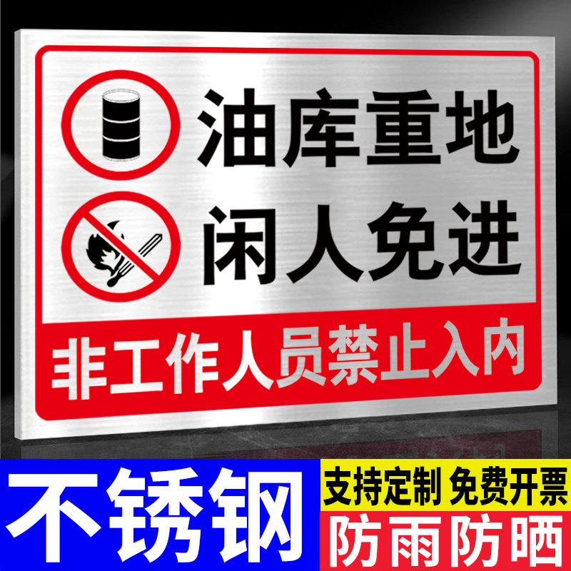 加油站安全标识牌油库重地闲人免进警示牌进站须知罐区严禁烟火禁止吸烟提示牌汽油柴油职业危害告知卡标志牌