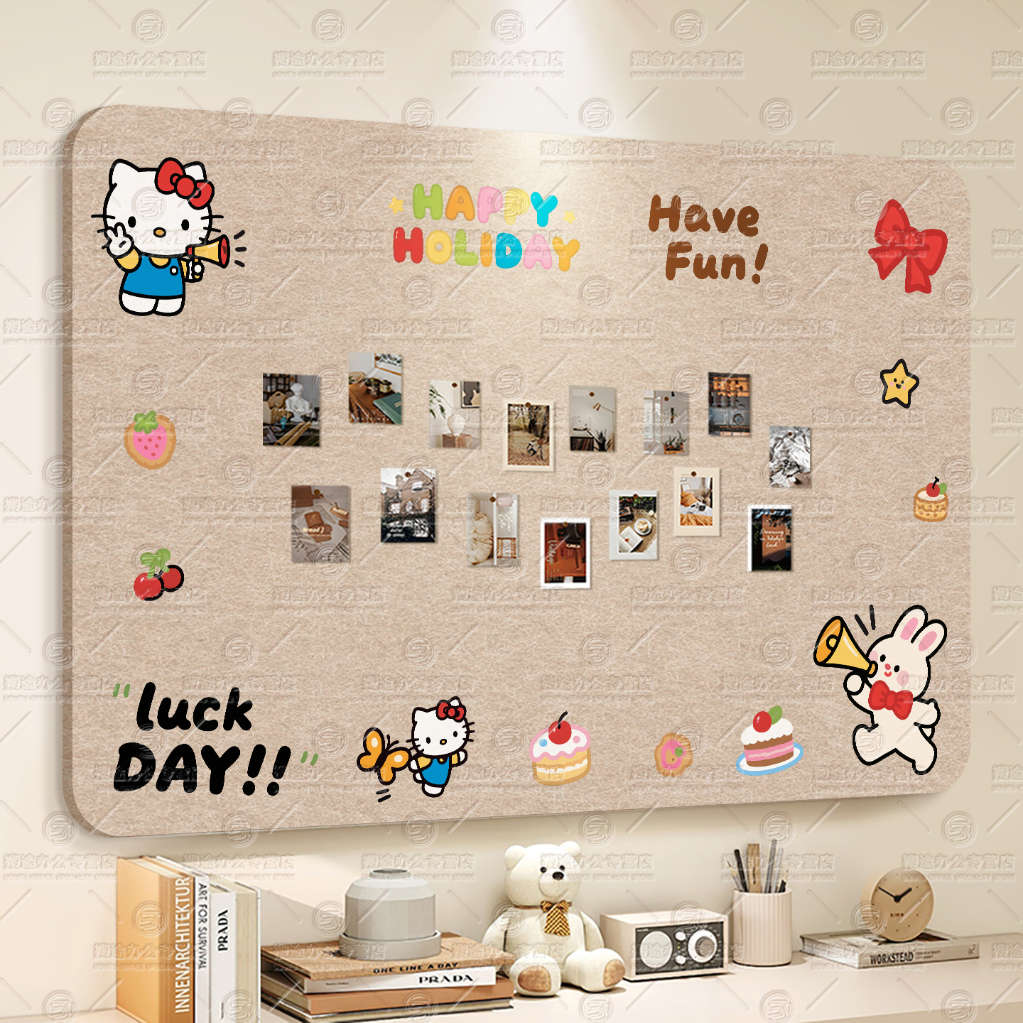 毛毡板毛毡墙贴背景墙软木板免打孔照片墙背景板文化墙创意墙相片