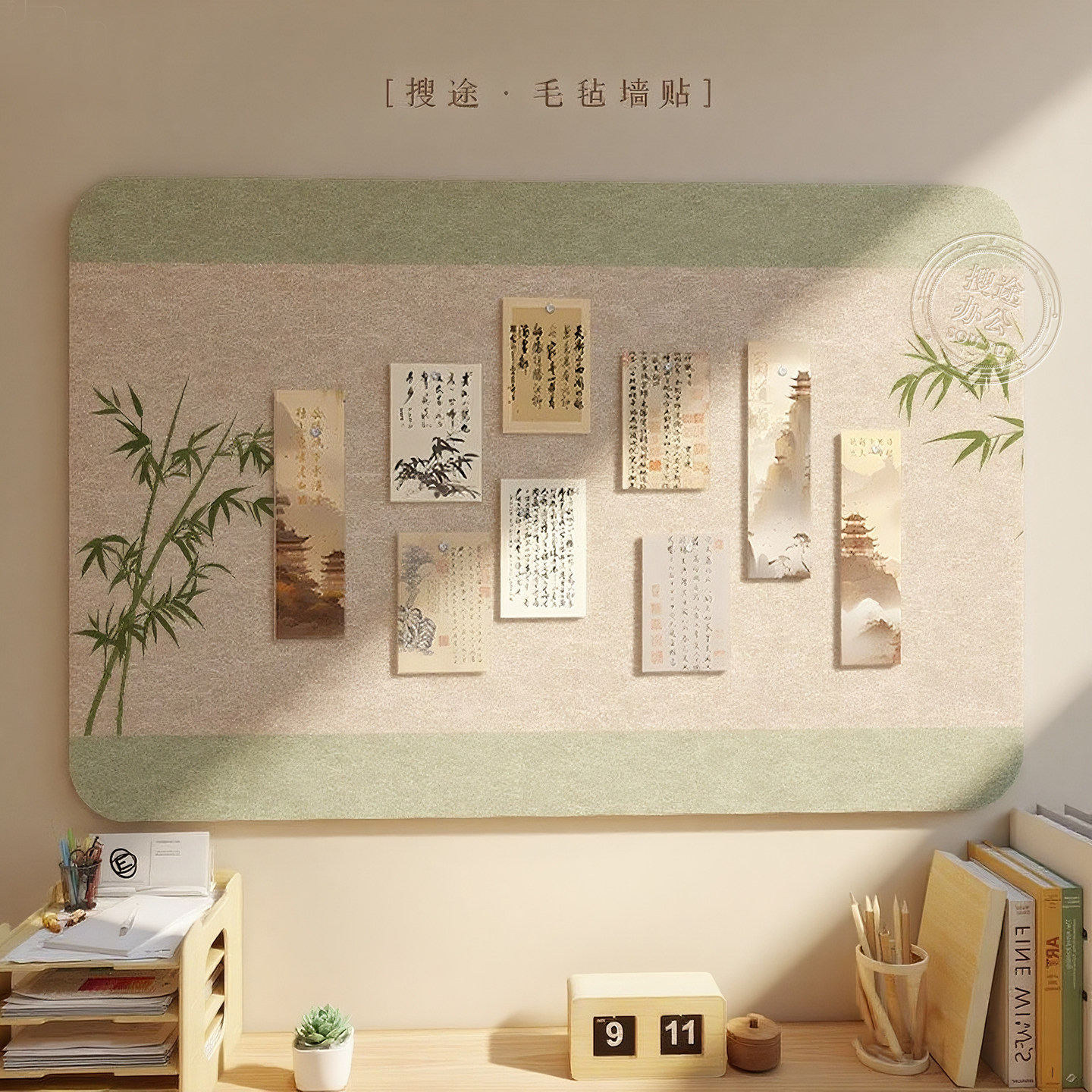 毛毡板墙贴照片墙展示墙背景板