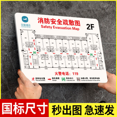 【升级加厚】消防安全疏散图