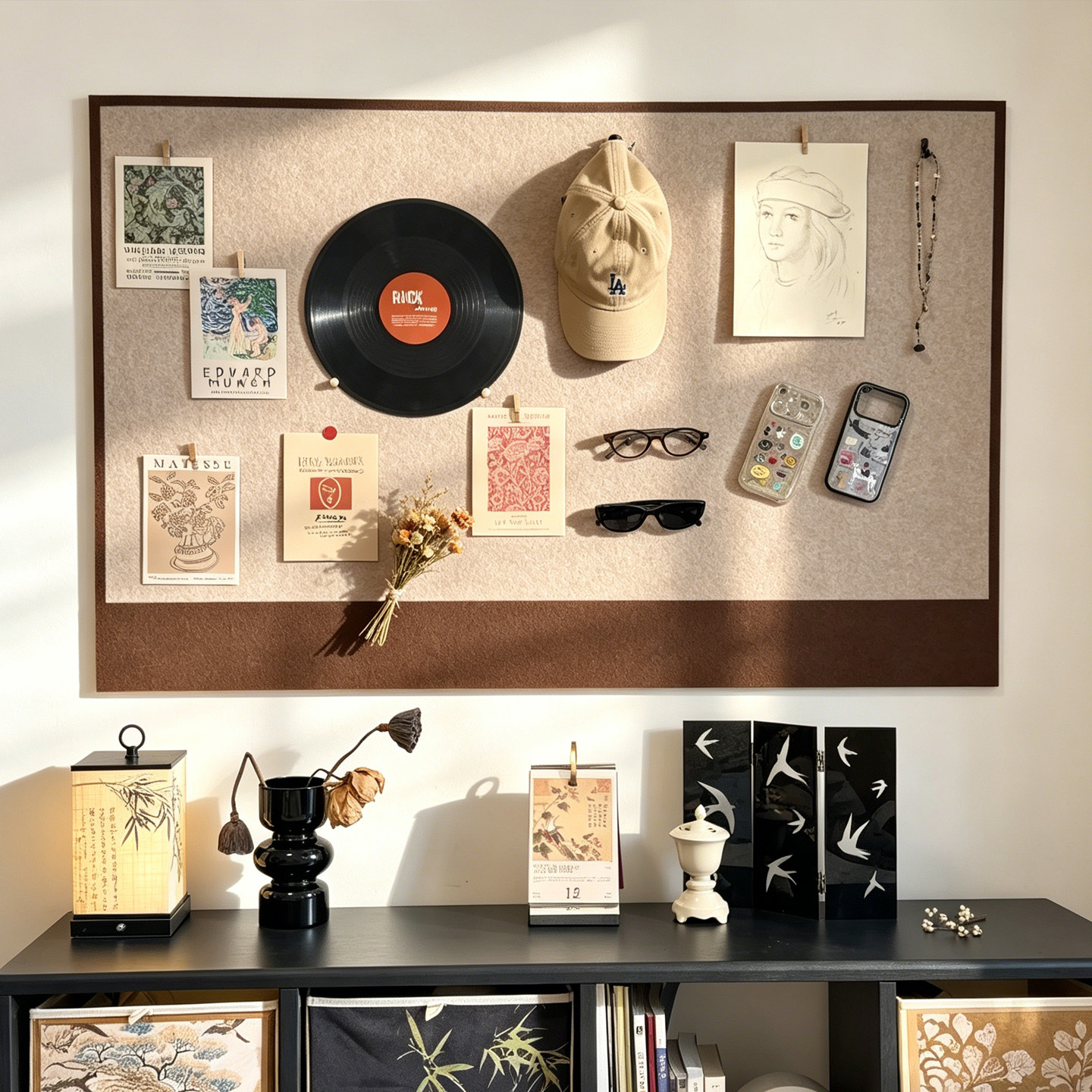 免打孔毛毡板高级感毛毡墙贴家庭照片墙背景板项链收纳展示墙大白墙面