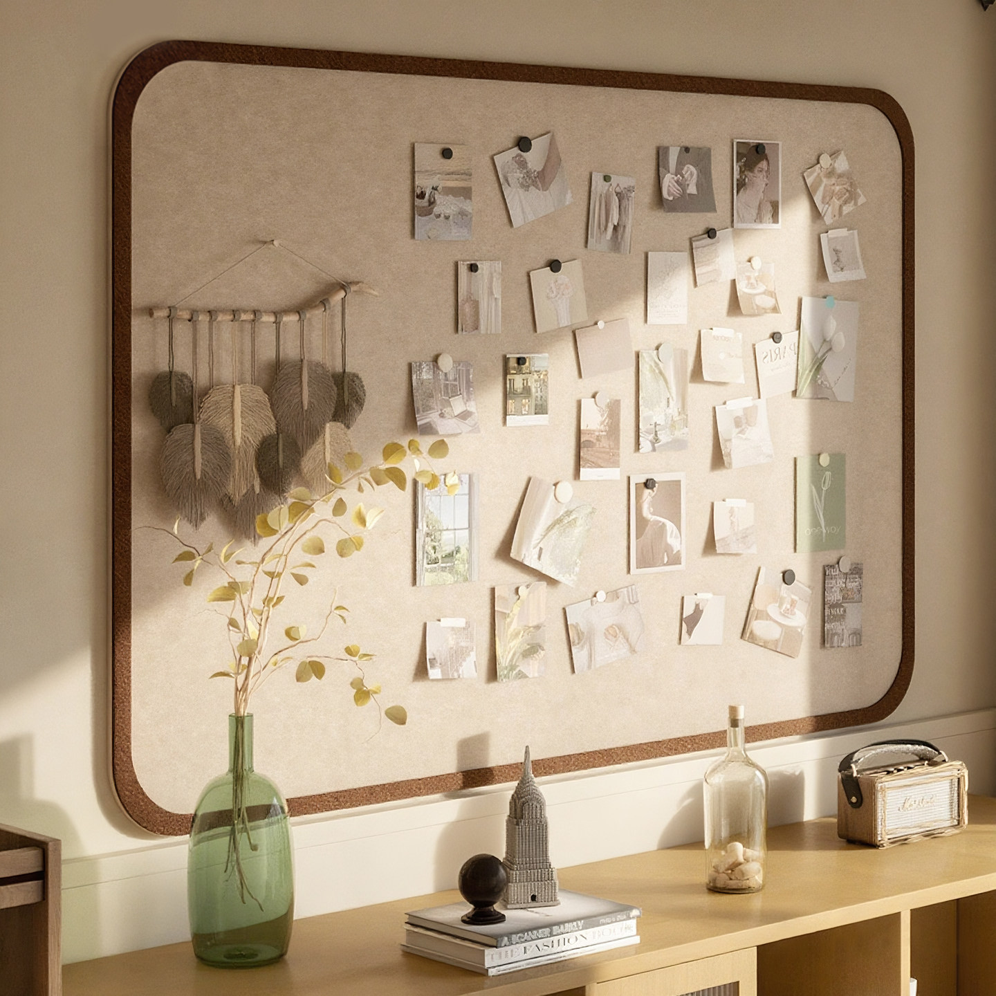 毛毡板免打孔毛毡墙贴创意照片墙背景板照片展示墙高级感客厅墙面装饰