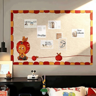 星星人毛毡板照片墙展示墙拍立得相册相片收纳墙留言板愿景板房间墙面布置吧唧玩偶挂件相框羊毛毡软木板墙贴