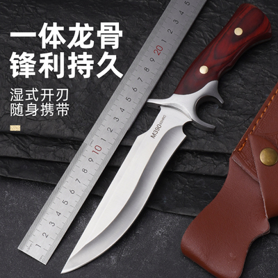 军工冷兵器比首刀防身开刃一体钢锻打高硬度战术刀生存刀便携小刀