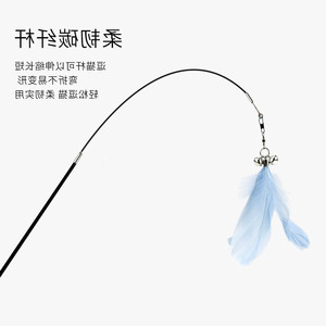 热卖的可伸缩逗猫棒自嗨带铃铛超长杆仙女棒可替换羽毛头宠物猫玩