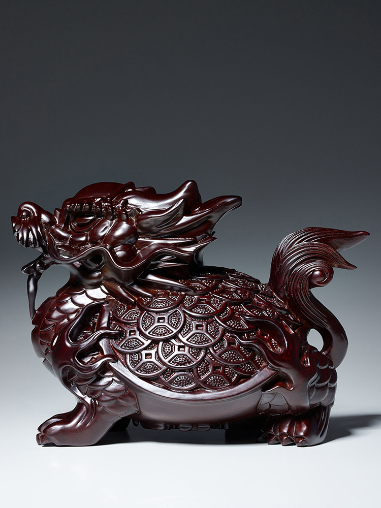 乌木雕刻龙龟饰品八卦钱龙头龟家居客厅入口店开业装饰工艺品,家居饰品,装饰摆件,淘宝优惠券,粉丝福利购,淘宝优惠卷
