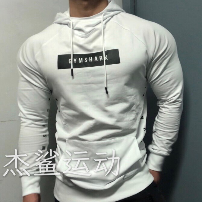 回馈福利特惠GYMSHARK Contrast男运动休闲薄款修身连帽套头卫衣