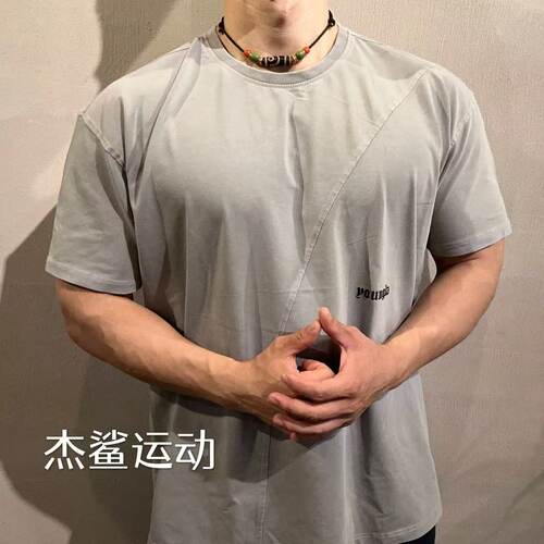 简约YLA INFINITY发泡立体标水洗弹性棉男运动休闲修身圆领短袖R1