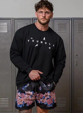 清仓特价YLA LIBERTY男士运动休闲弹性棉圆领亲肤显身材长袖