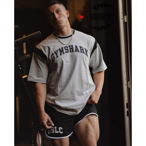 Gymshark GSLC OVERSIZE新款男女运动休闲纯棉透气宽松双层领短袖