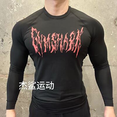 现货GYMSHARK Graphic Baselayer男子运动健身高弹速干紧身T恤A7