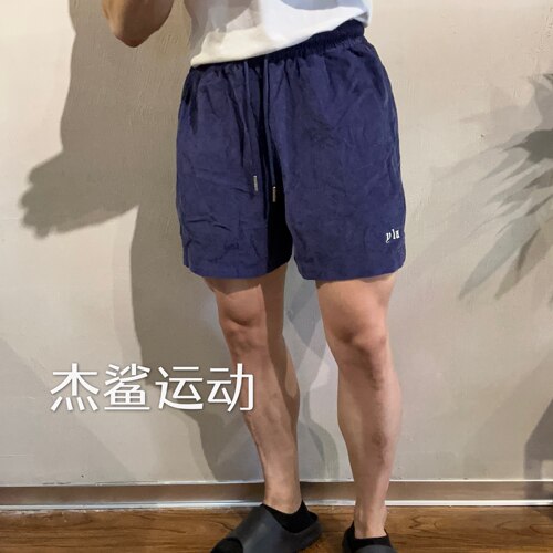 现货新款YLA刺绣字母标男士夏季运动健身休闲简约舒适短裤J7
