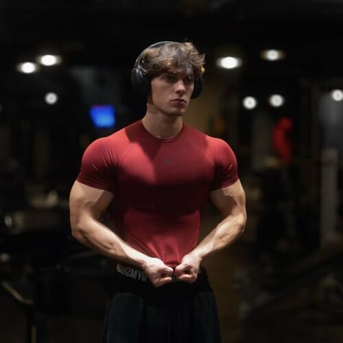 英国GYMSHARK ELEMENT 3.0新男士运动健身高弹速干透气修身短袖A6