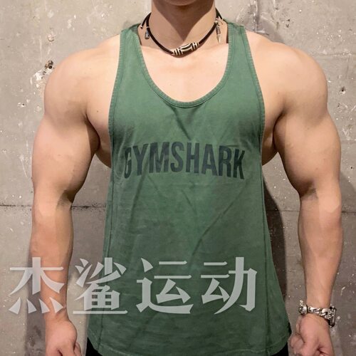 牛货GYMSHARK POWER字母水洗纯棉男夏季运动健身休闲宽松背心 i4