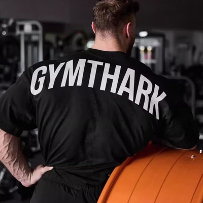 克里斯合作GYM鲨鱼THARK后背字母男女运动休闲宽松圆领棉质短袖E2