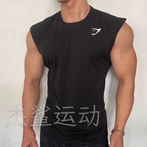 新货GYMSHARK男士critical小标运动健身休闲弹性修身背心砍袖G4