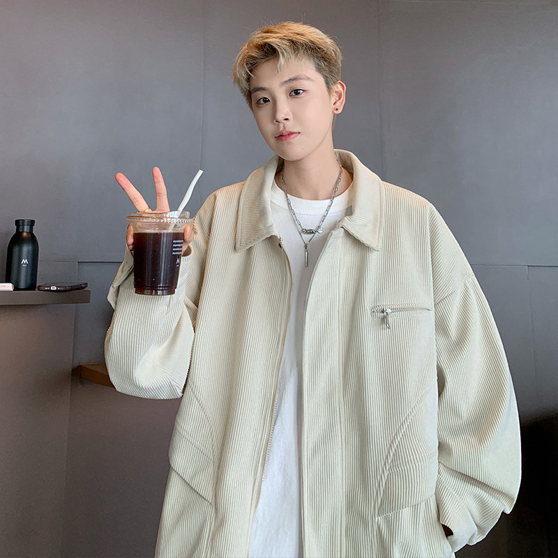 Mansway男道男装执行周期亿万少年三川一禾npc宽松大码灯芯绒夹克