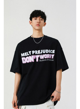 Crying Center男亿万少年阿茶与阿古260克重磅T恤情侣短袖打底衫